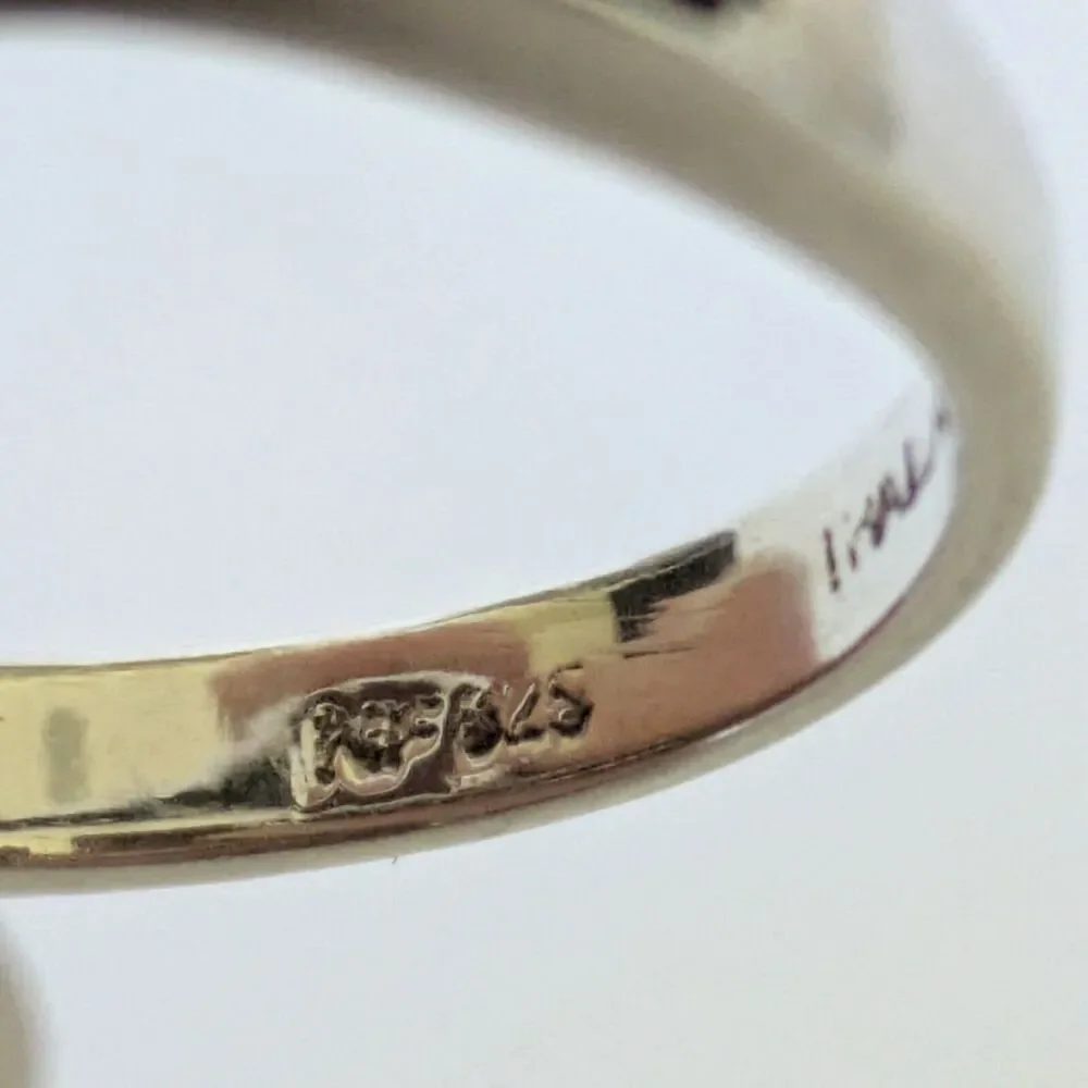 CHAPAL ZENRAY 925 Sterling Silver Vintage CORAL Bypass Ring Size 6.75-7